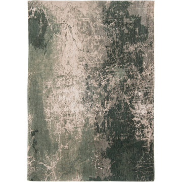 Louis De Poortere Mad Men Cracks 8723 Dark Pine Washable Polyester Flatweave Dark Pine Green/Moss/Sage/Muted Taupe/Stone Grey Eco-Rug-Louis De Poortere-Rug Love - The Most Loved Rug Store